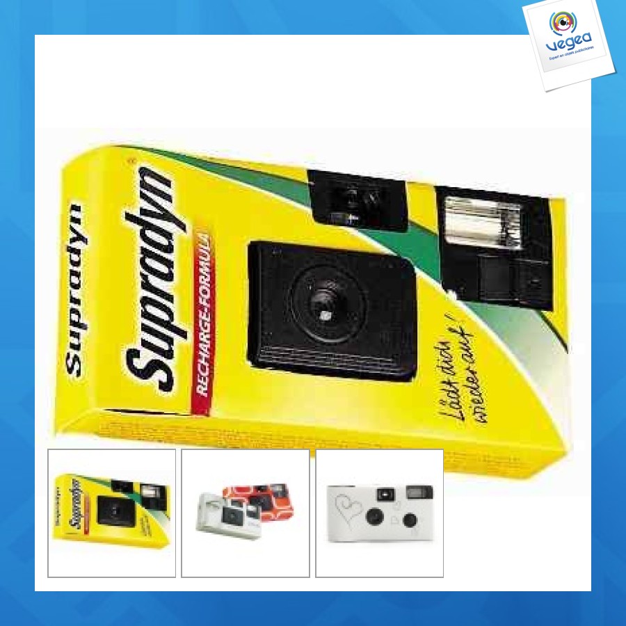 Appareil photo jetable publicitaire 12 poses avec flash