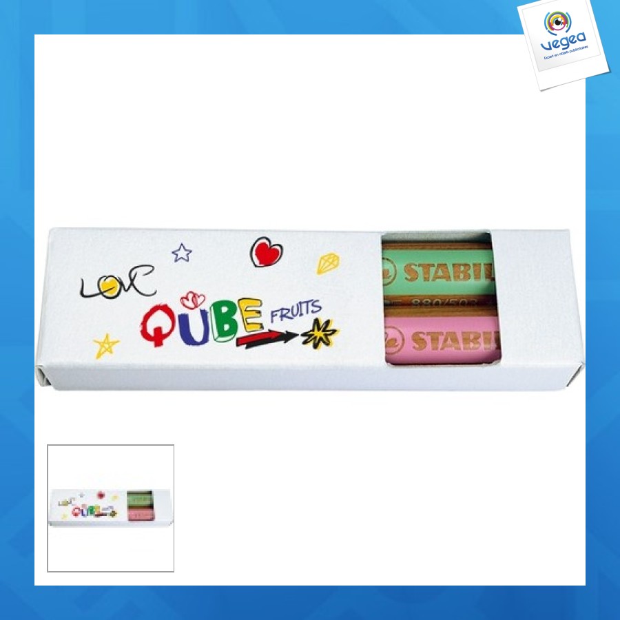 Stabilo publicitaire woody 3 in 1 set de 2 crayons de couleur