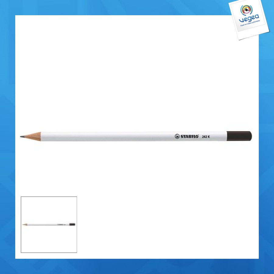Stabilo personnalisable crayon graphite blanc avec tête trempée