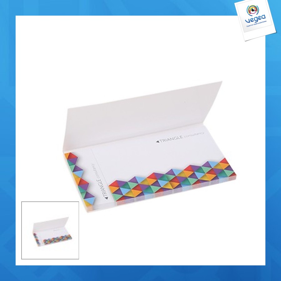 Bloc repositionnable avec couverture 2 en 1, 50 feuilles