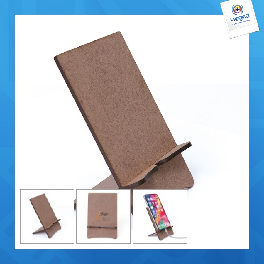 Support téléphone personnalisable en bois