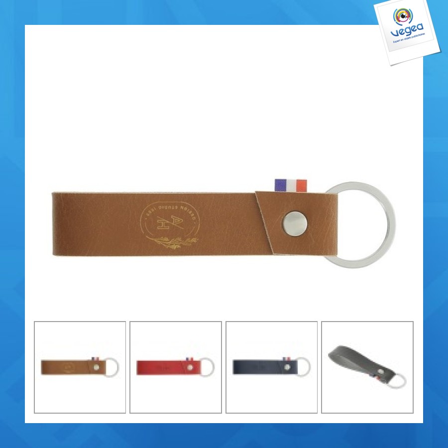 Porte-clés en cuir végétal