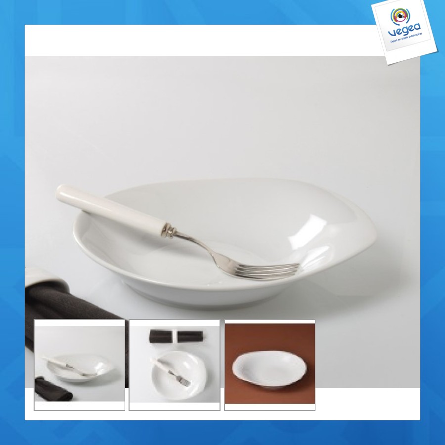 Assiette creuse personnalisable ovale