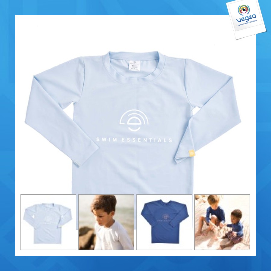 Maillot de bain anti uv publicitaire garçon manche longue