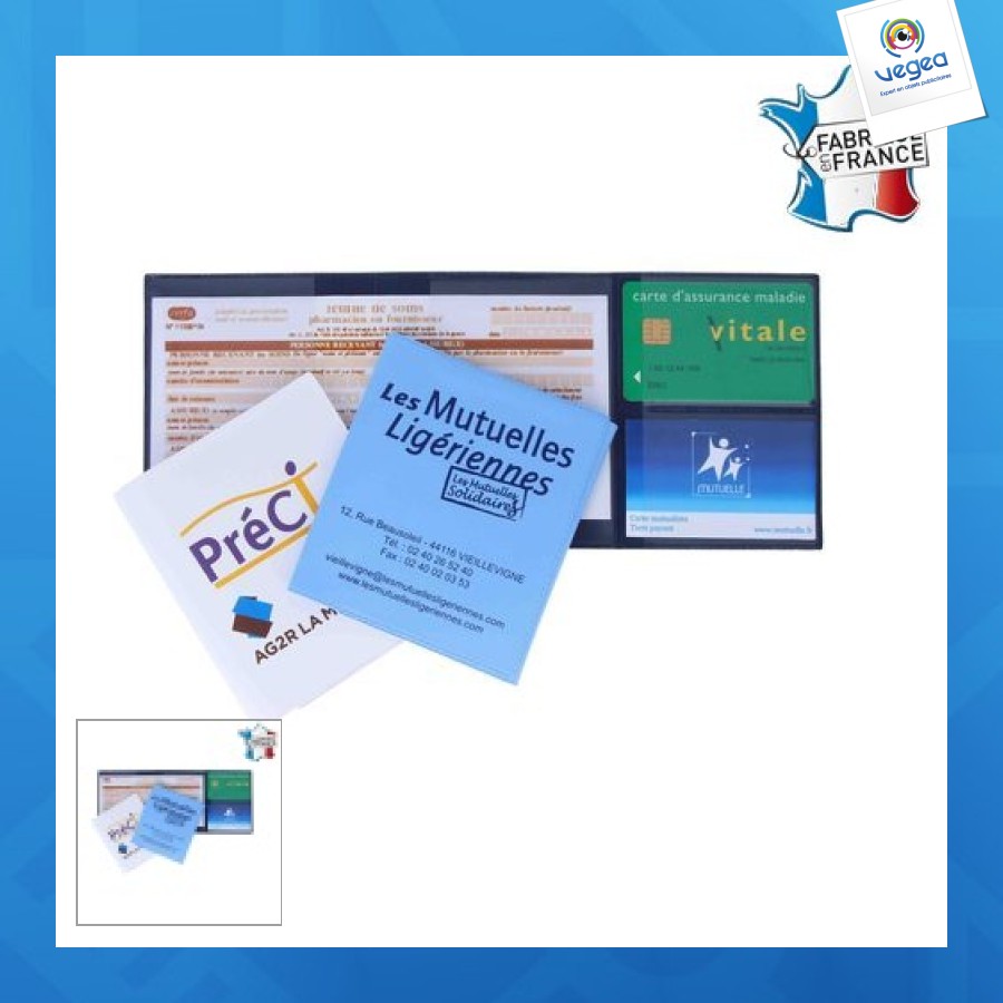 Porte-carte sécurité sociale 2 cartes vitale