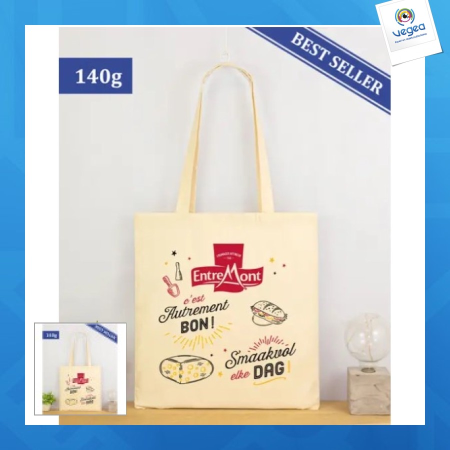 Tote bag en coton publicitaire 140g
