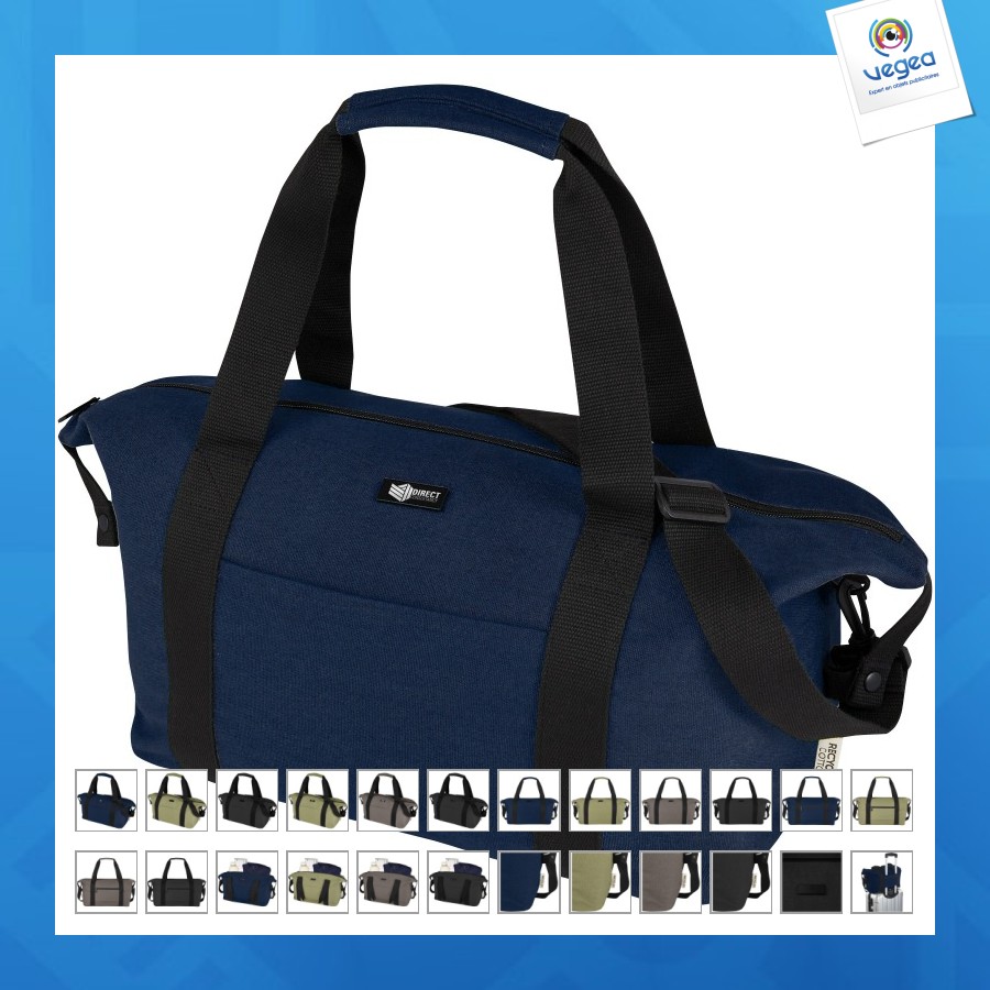 Sac de sport publicitaire joey de 25l en toile recyclée grs