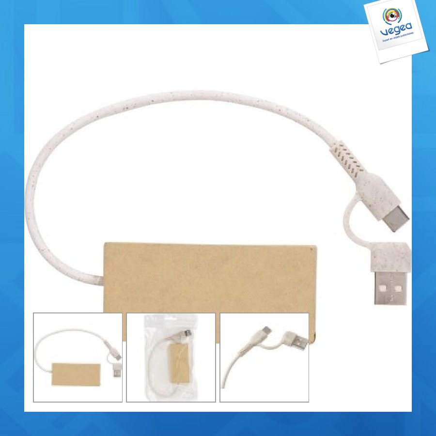 Hub personnalisable en aluminium et carton recyclé paulo