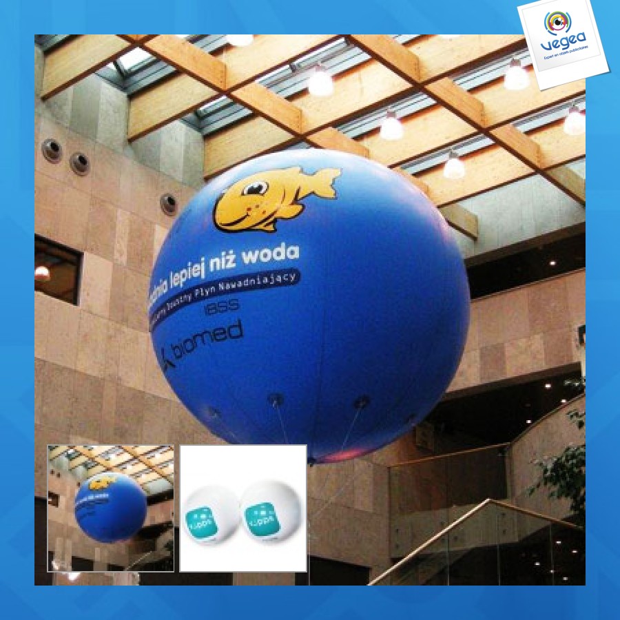 Ballon helium simple publicitaire 1,8m