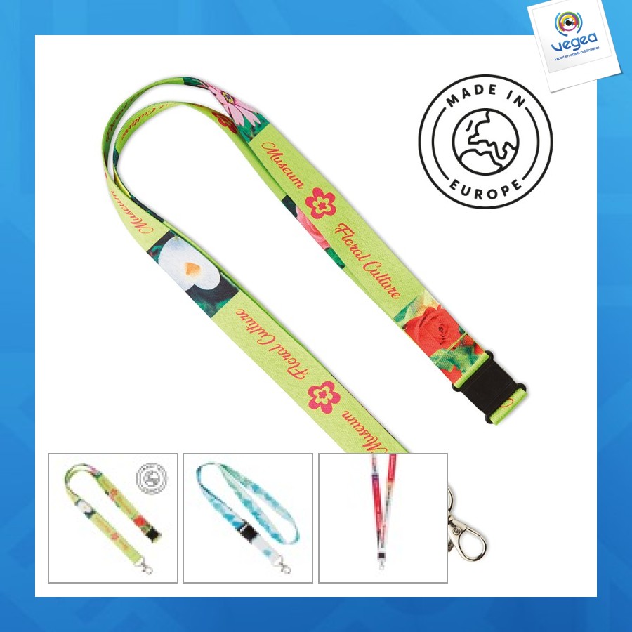 Lanyard publicitaire quadri fabriqué en europe