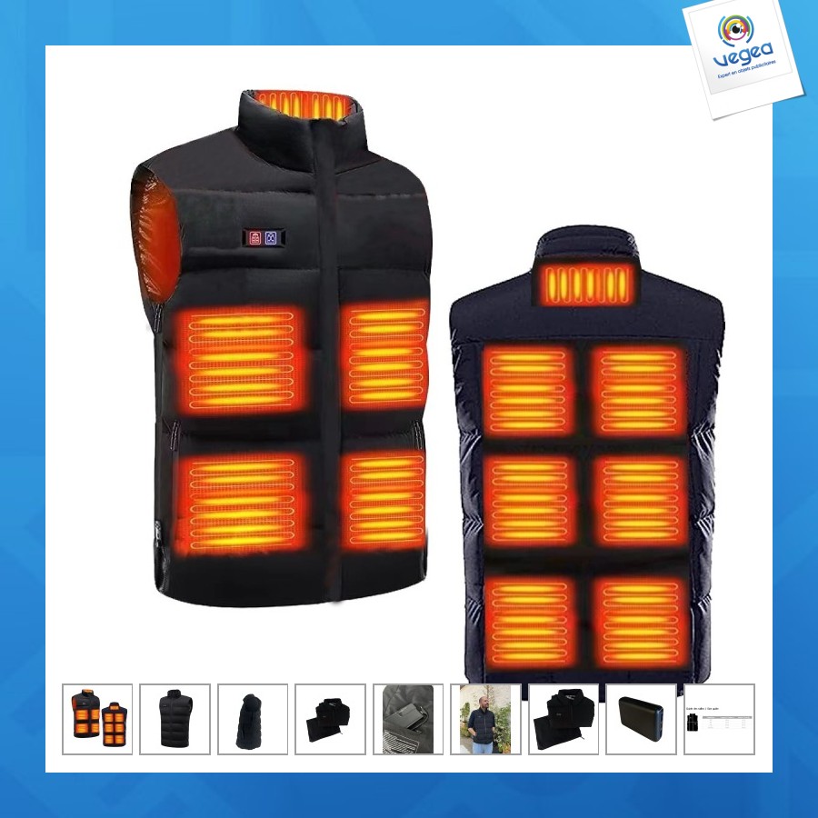 Bodywarmer chauffant stock
