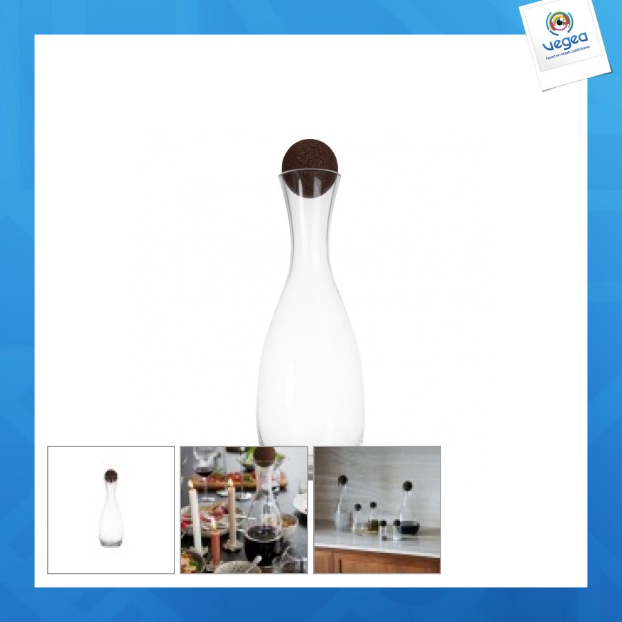 Carafe personnalisable nature sagaform avec bouchon en liège 1,5 liter