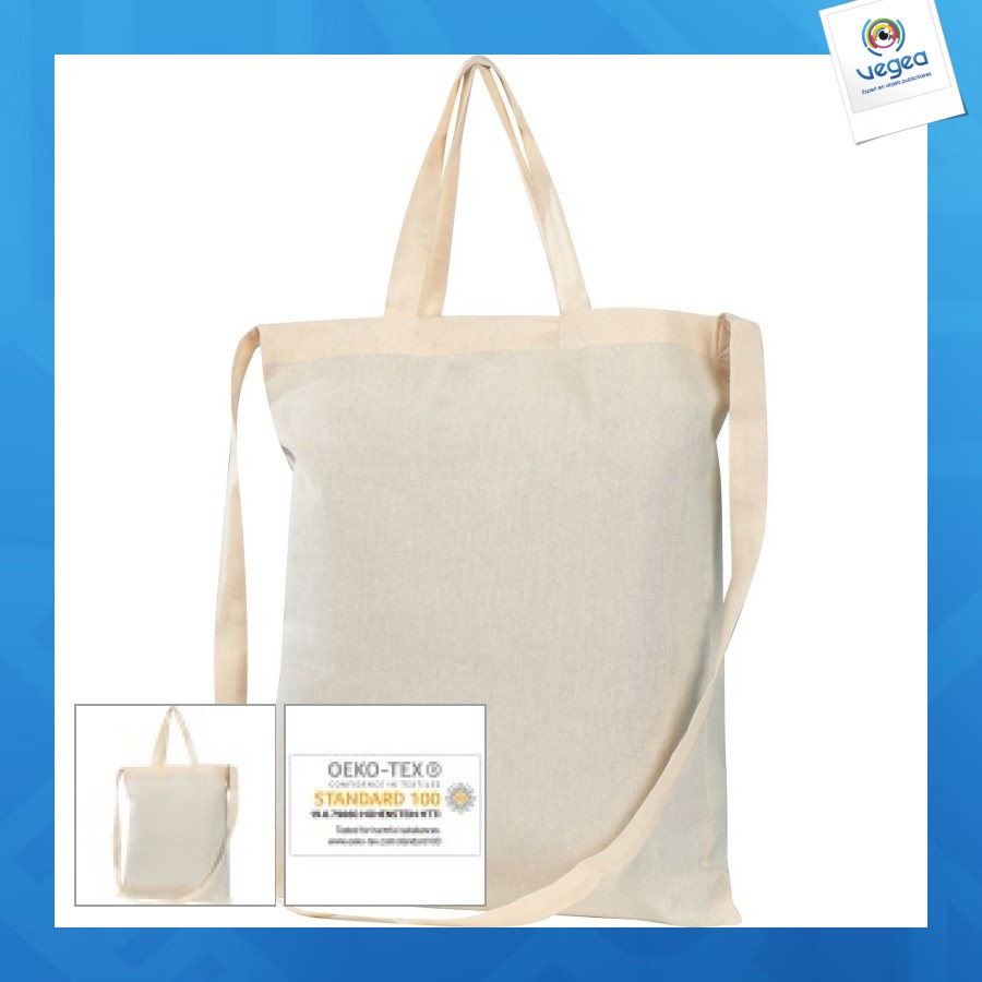 Sac personnalisable en coton oeko-tex standard 100 avec 3 poignées