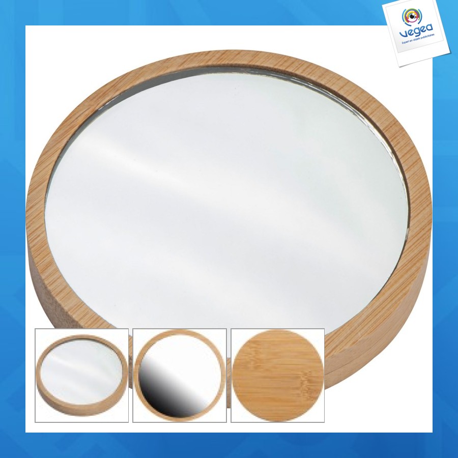 Miroir de maquillage en bambou