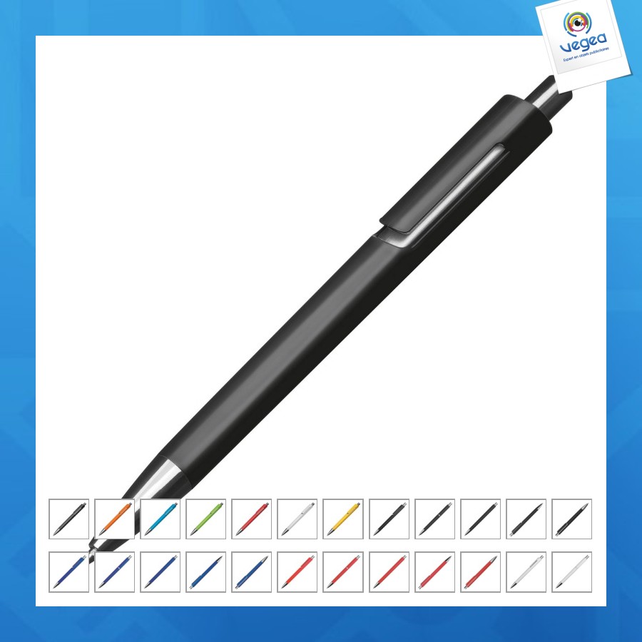 Stylo bille personnalisable avec applications argentées