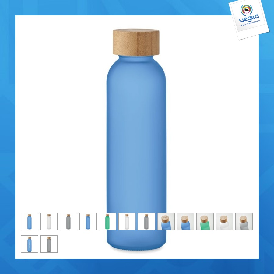 Bouteille personnalisable verre dépoli 500ml