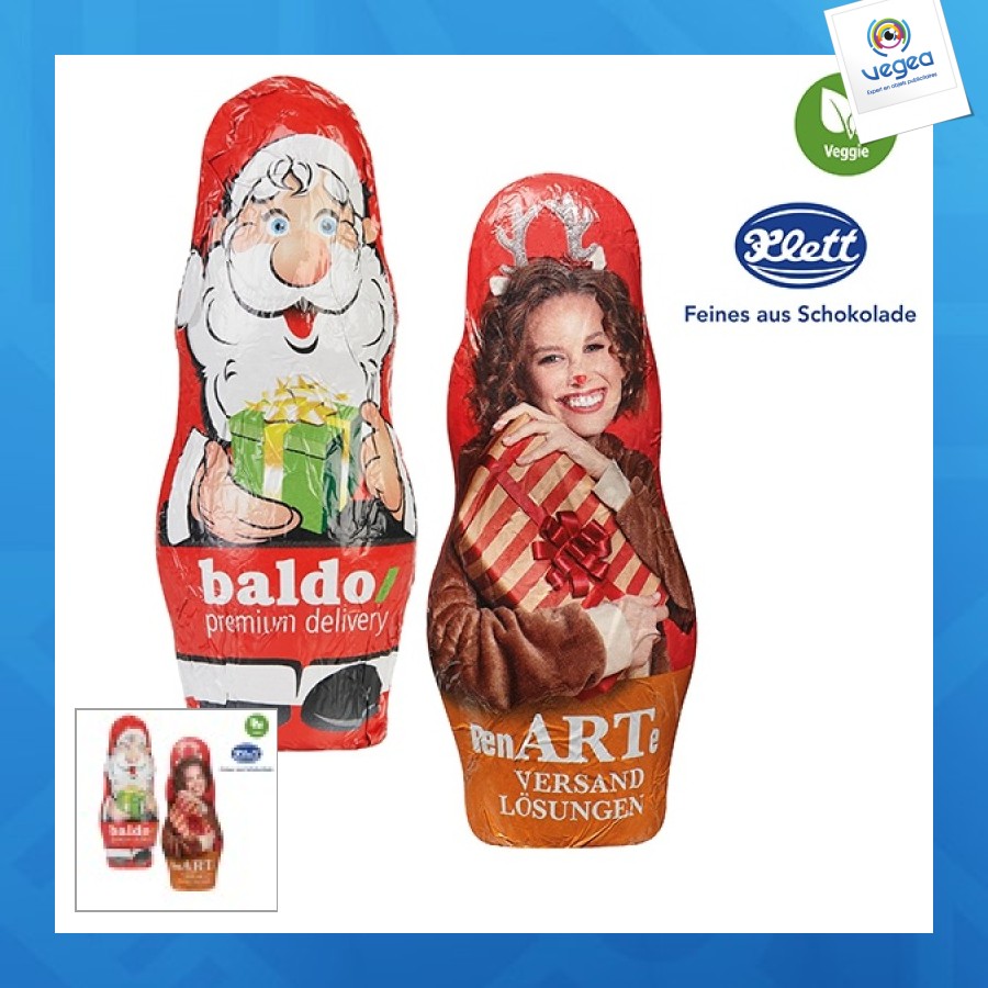 Père noël en chocolat personnalisable midi