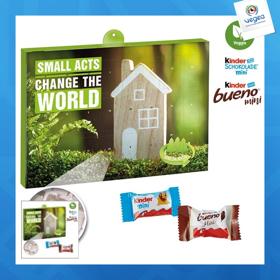 Calendrier de l'avent premium cadeau version écologique avec kinder