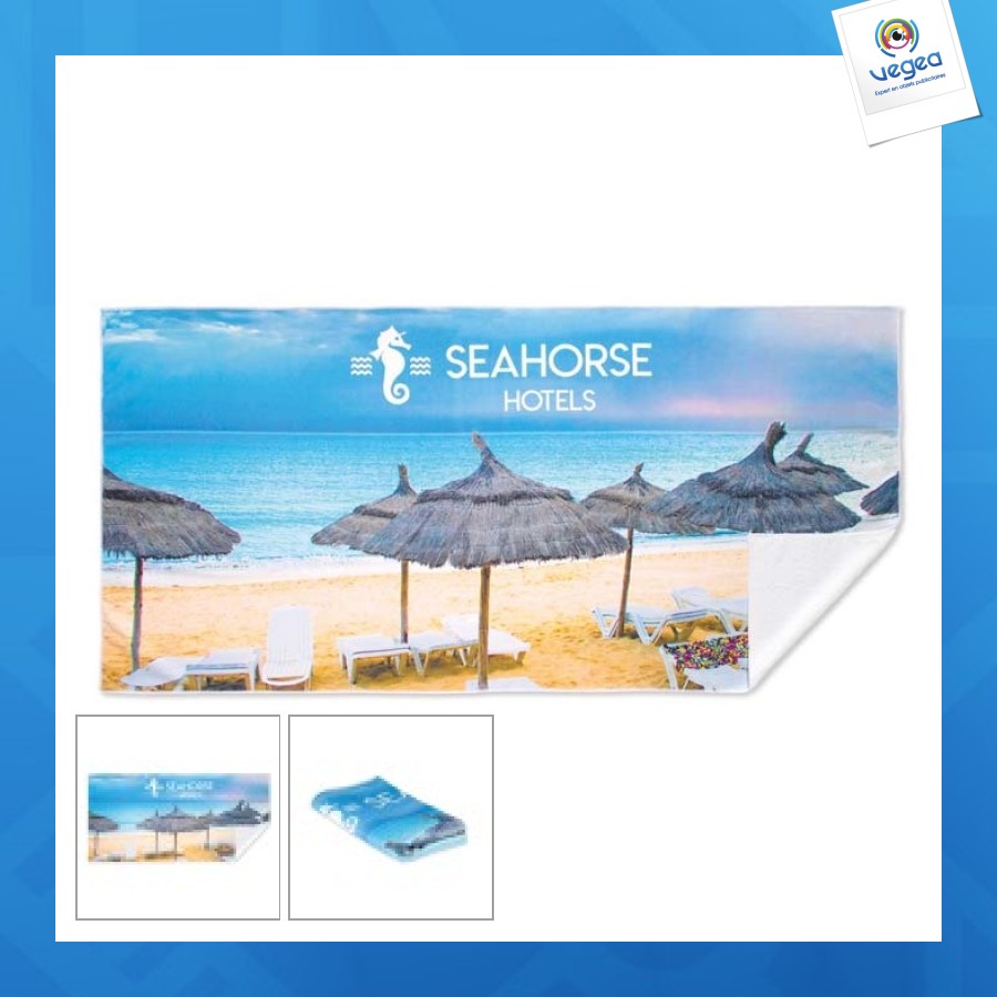 Serviette de plage microfibre en quadri