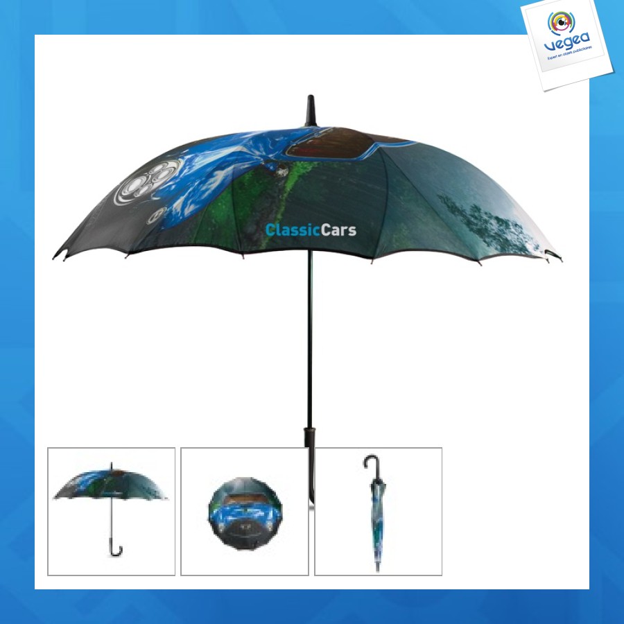 Parapluie 100% quadri à 1 pan
