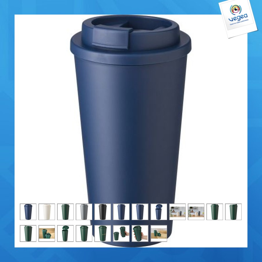 Mug personnalisable double paroi en plastique pp mackenzie