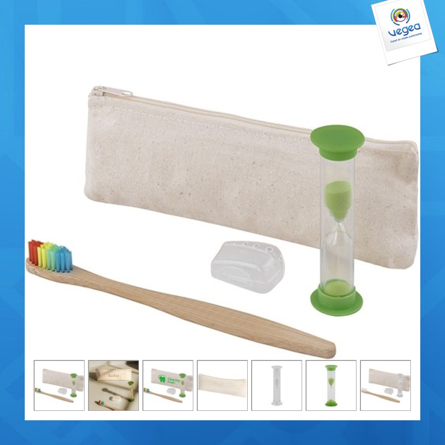 Set brosse à dents et sablier personnalisé