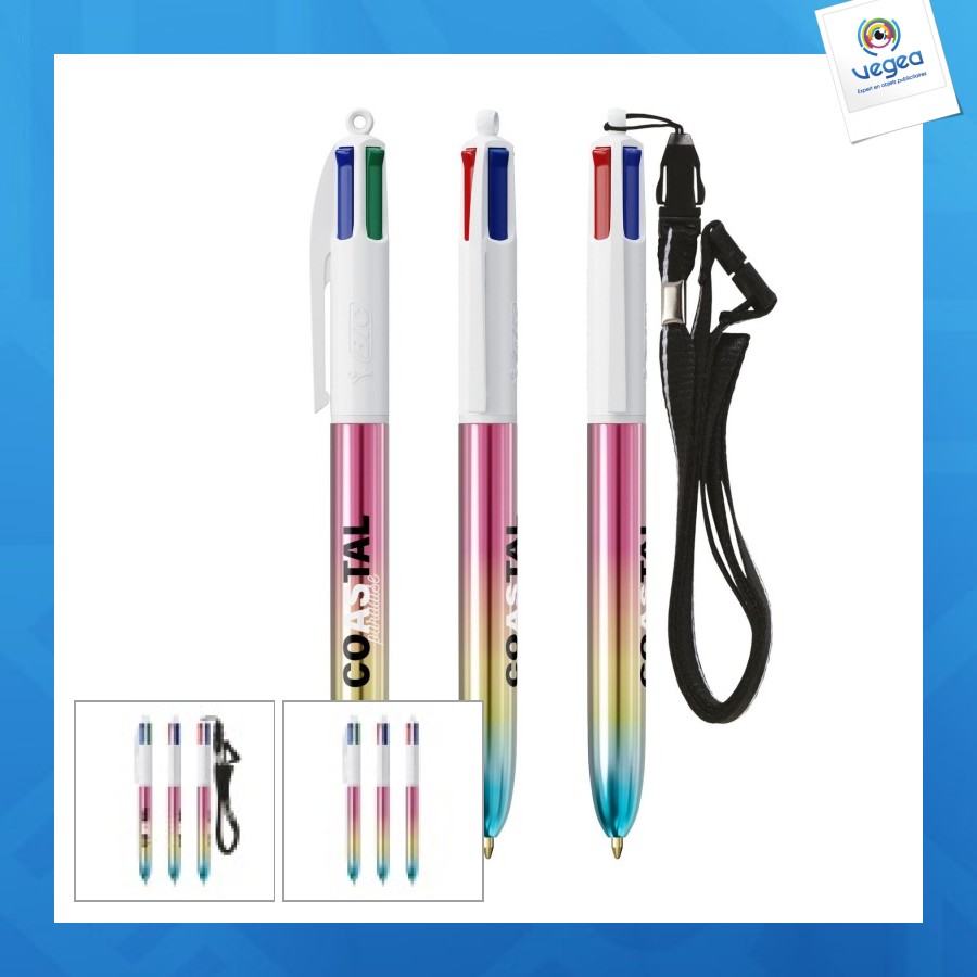 Bic® 4 couleurs® gradient lanyard