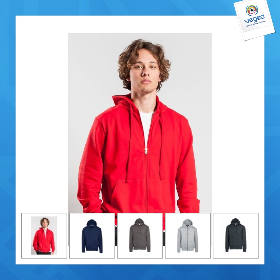 Sweat à capuche personnalisable zippée