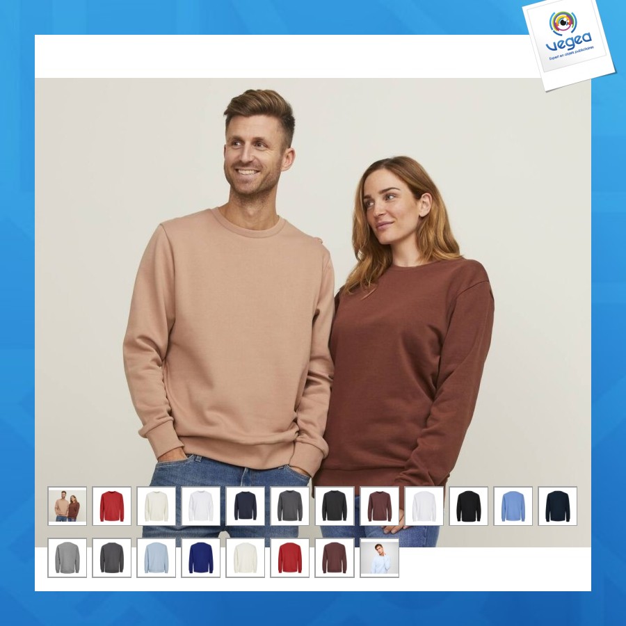 Sweat personnalisé col rond coton bio 300g