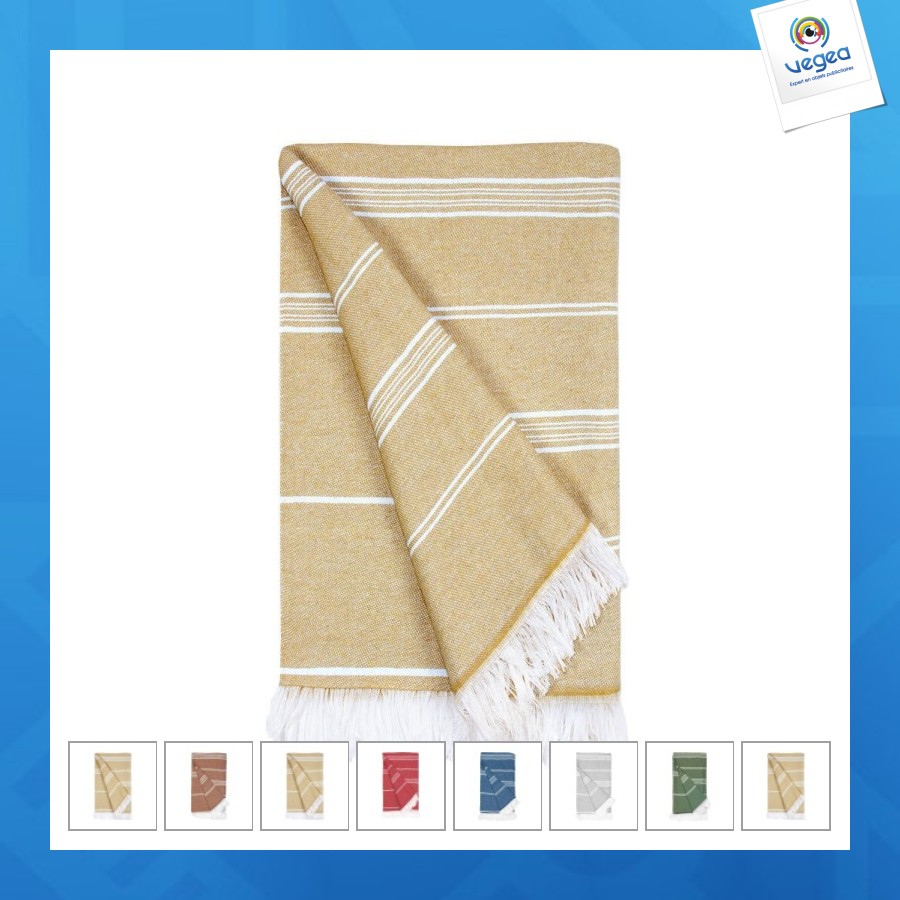 Fouta personnalisée en coton et polyester recyclé