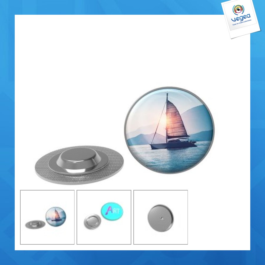 Pin métal magnet rond 22mm