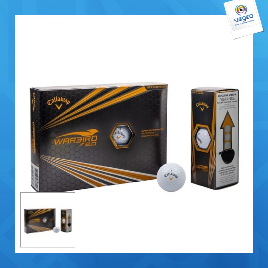 Balle de golf personnalisable - callaway warbird 2.0