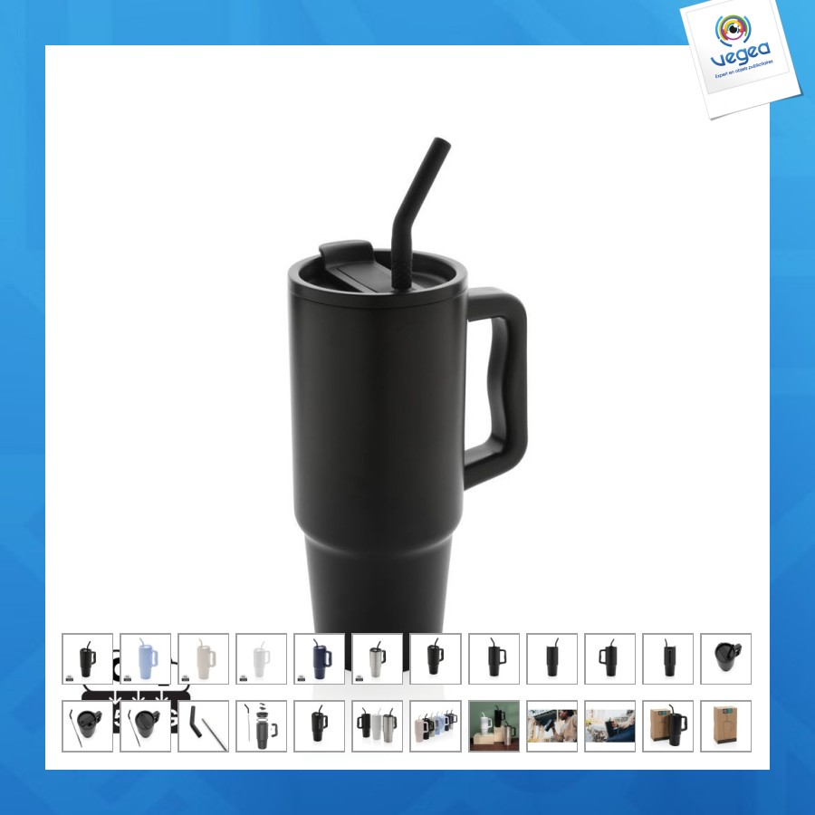 Mug 900ml en acier inoxydable recyclé embrace rcs