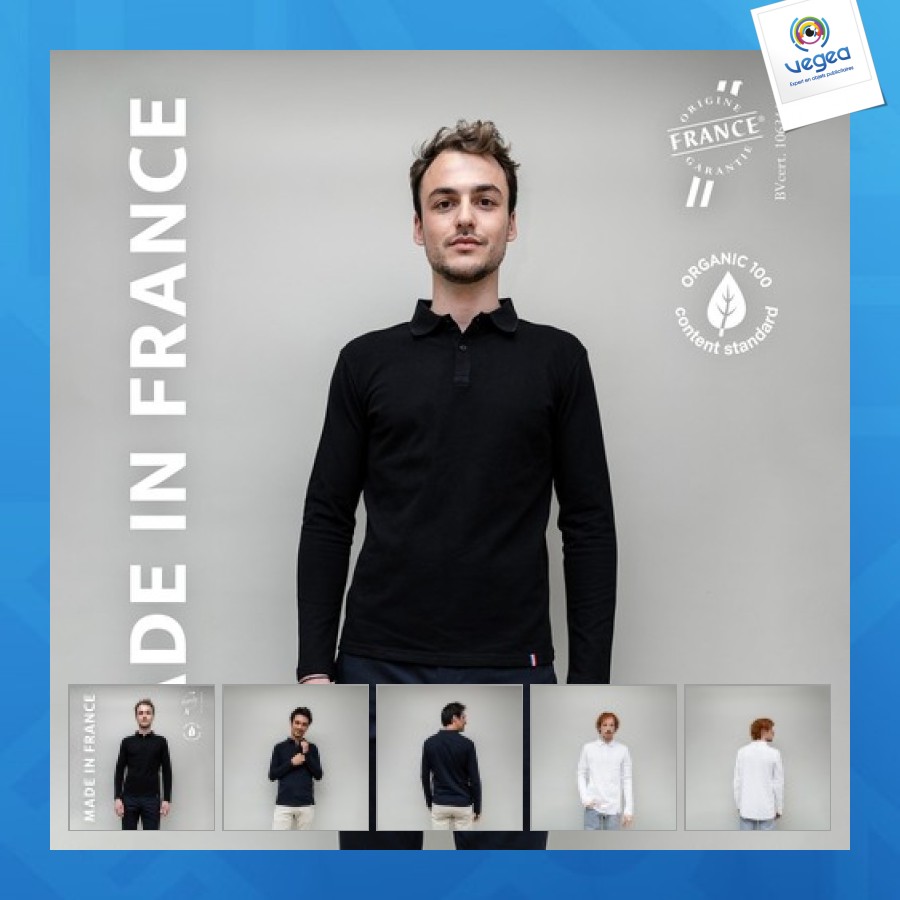 Polo homme manche longue publicitaire
