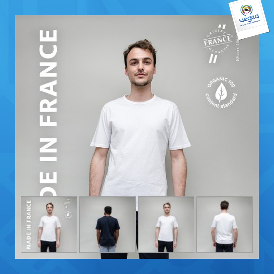 T-shirt personnalisé homme col rond colletage