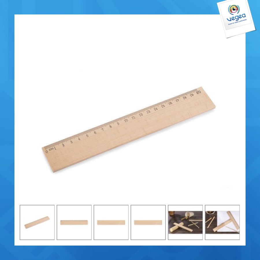 Règle en bois publicitaire 20cm