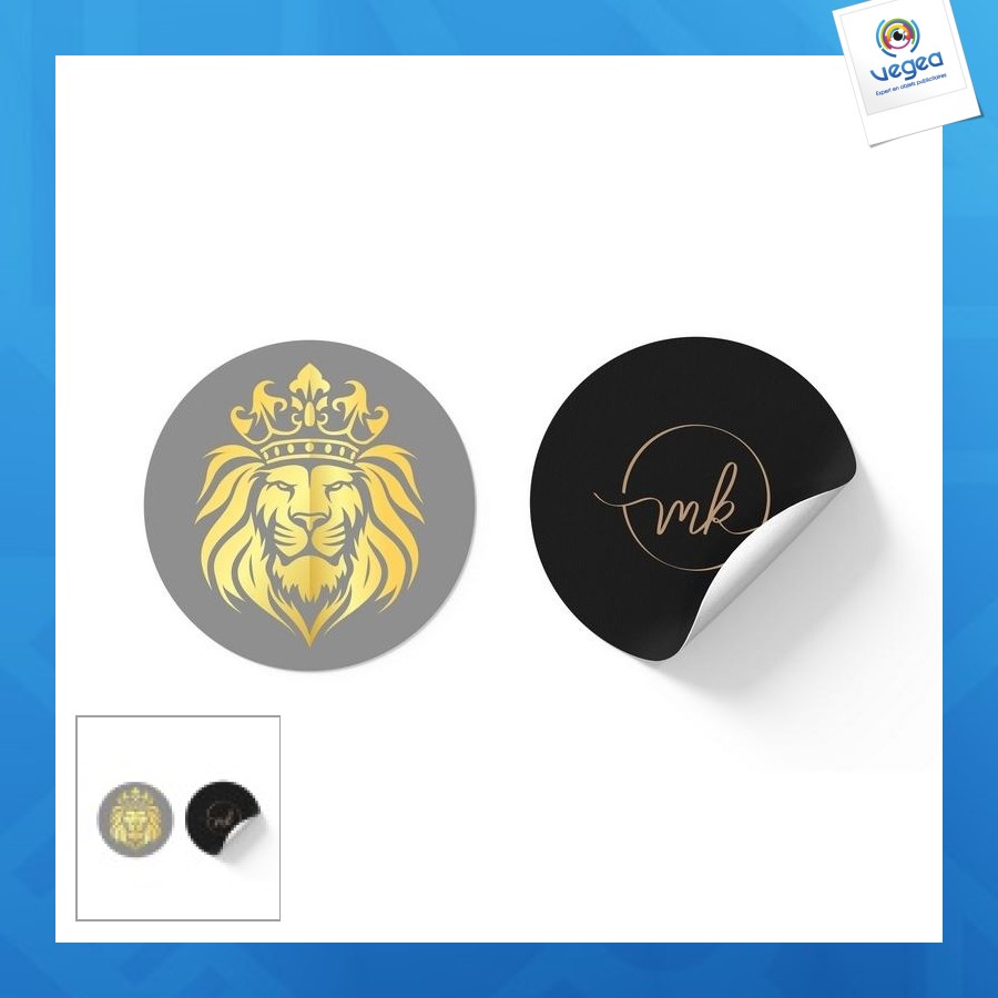 Sticker publicitaire mat repositionnable rond/carre blanc int/ext - blanc carré 10cm