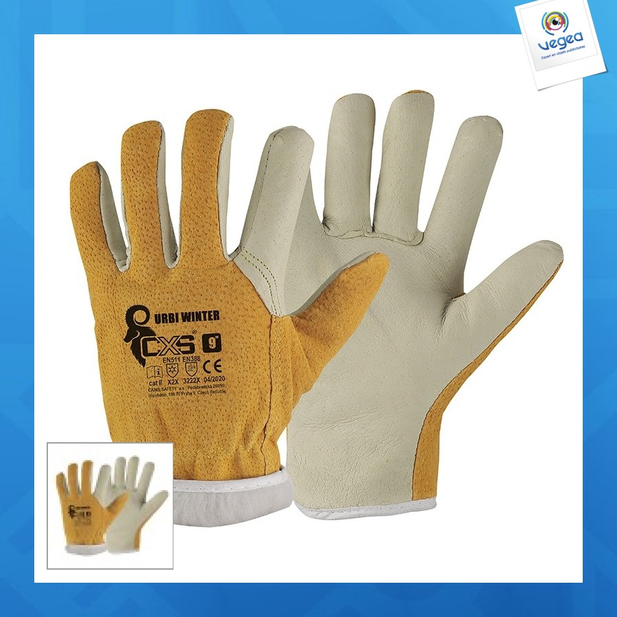 Gants de travail avec logo hiver cxs
