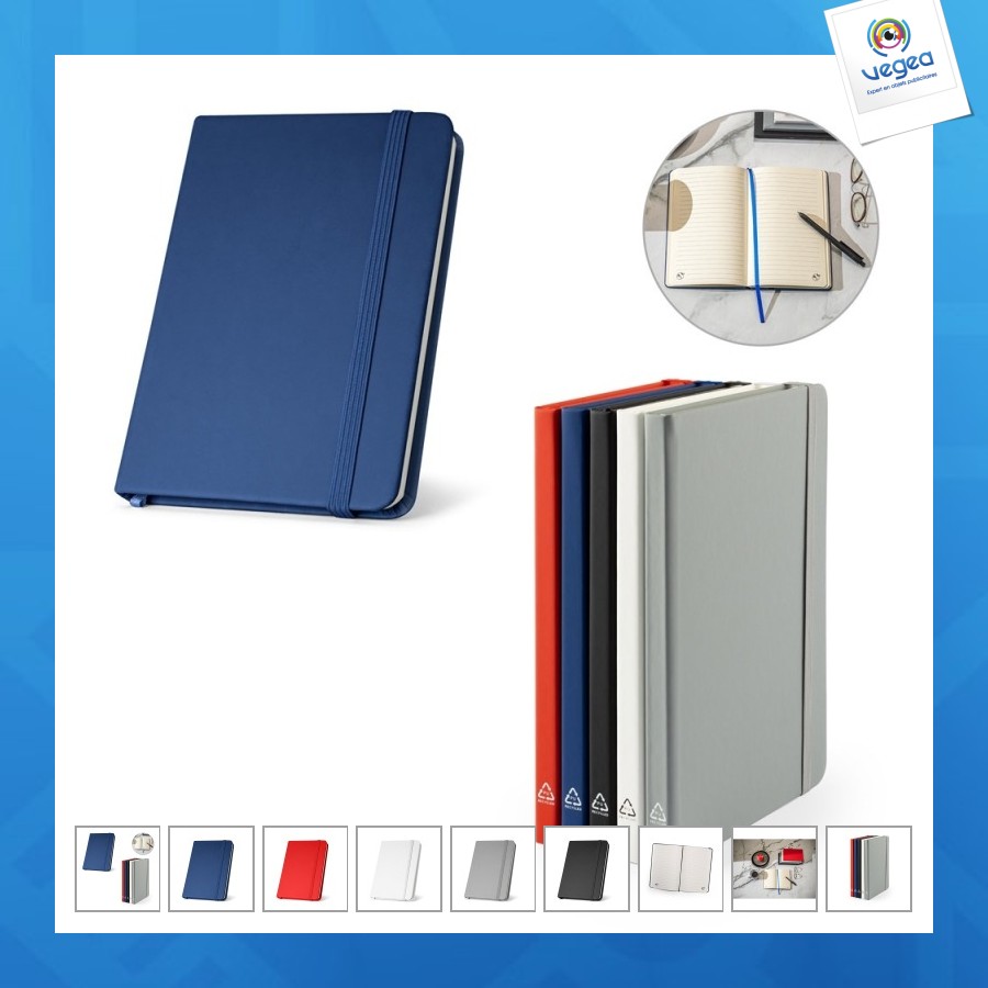 Campus. cahier a5 personnalisé à couverture rigide en pu 35% recyclé avec pages lignées