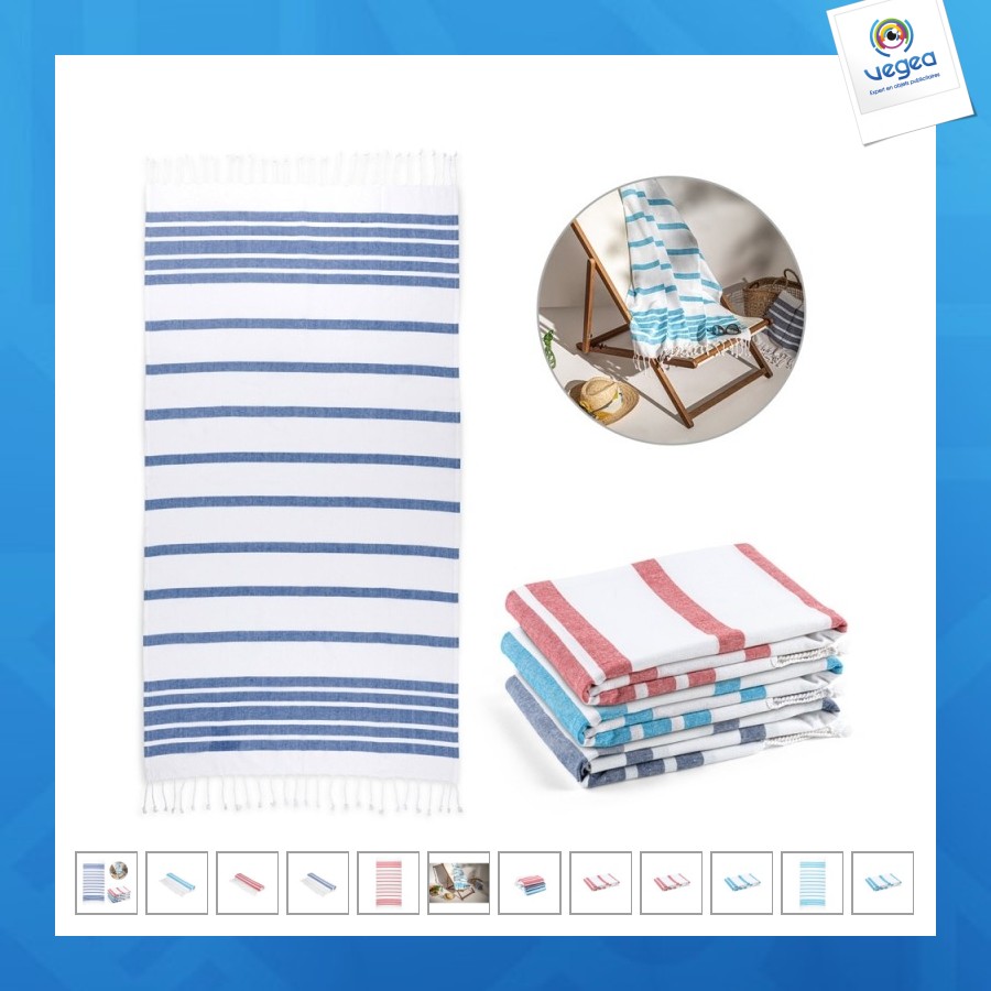 Sardenha. serviette de plage en coton 70% recyclé et polyester 30% recyclé