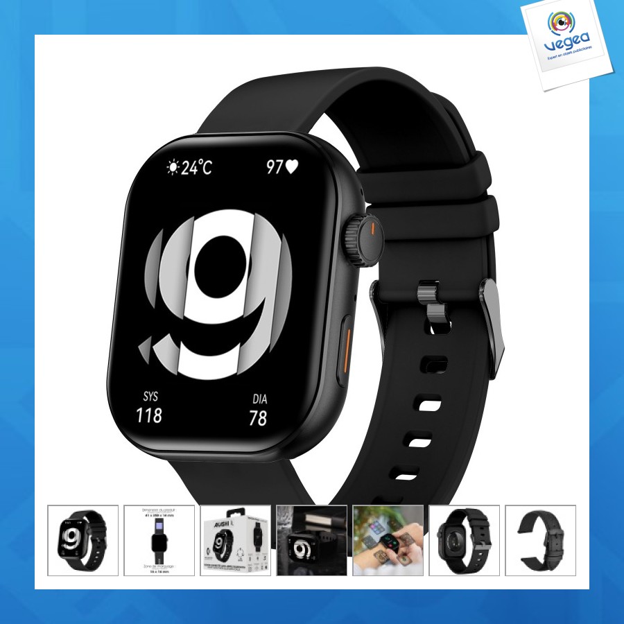 Montre connectée publicitaire avec appel main libre