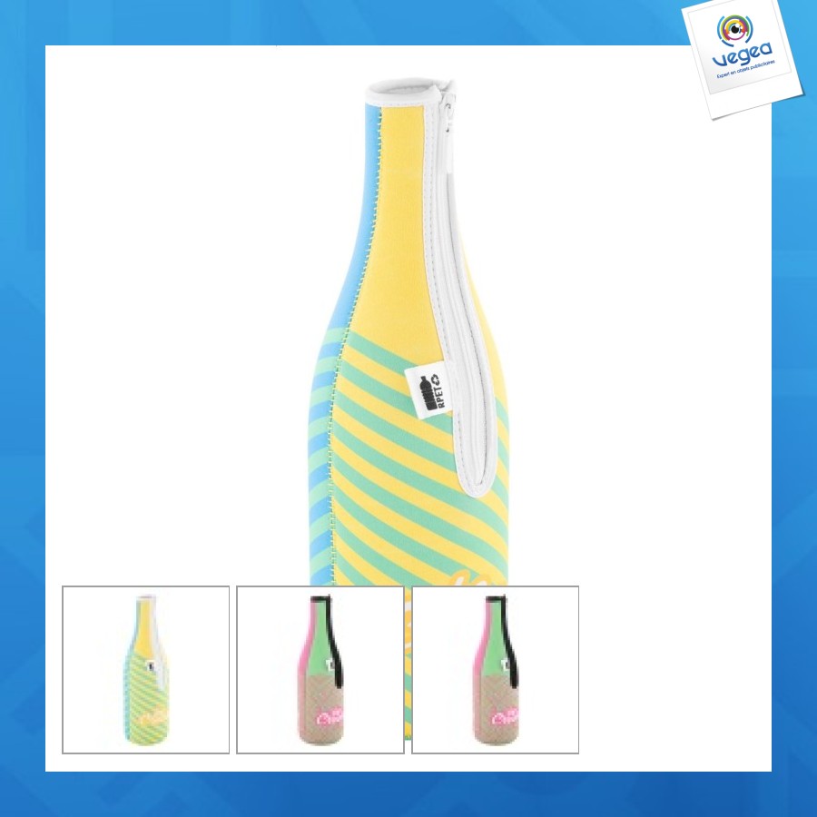 Housse isotherme publicitaire en rpet pour bouteille de vin