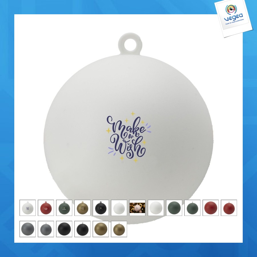Boule de noël promotionnelle ø7cm recycled pp - made in europe