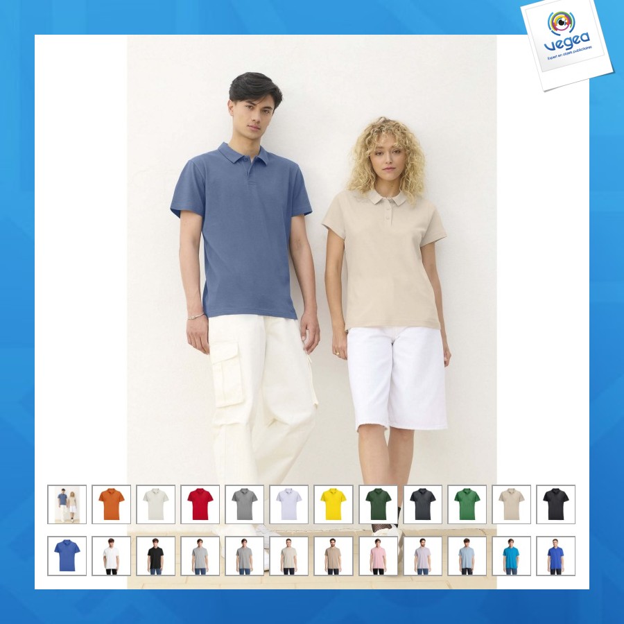 Polo manches courtes avec logo 170g pulse