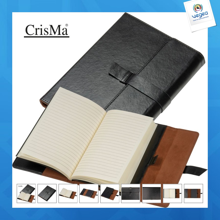 Crisma carnet avec logo en similicuir a5 avec pages lignées