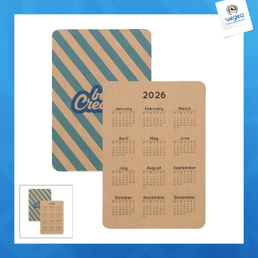 Creadate pocket eco calendrier publicitaire de poche personnalisable