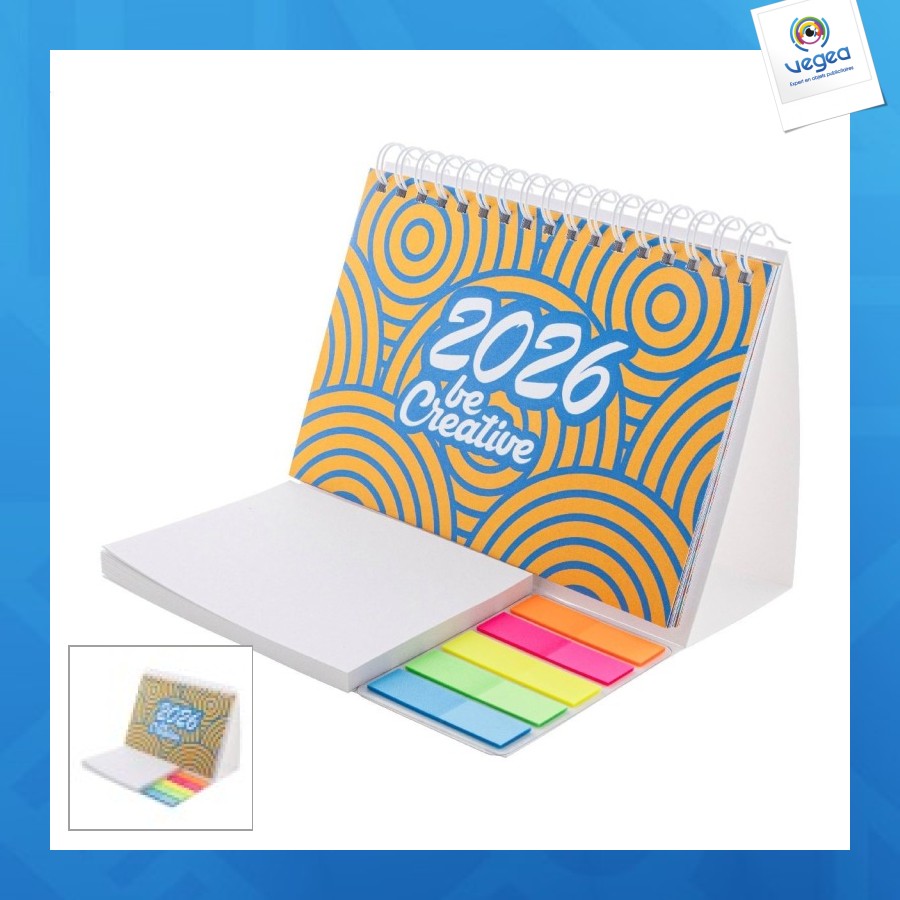 Creadate combo calendrier publicitaire de bureau personnalisable