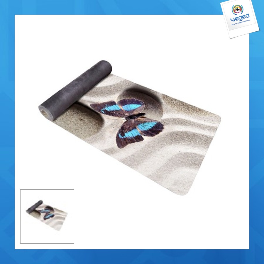 Petit tapis de yoga publicitaire papillon