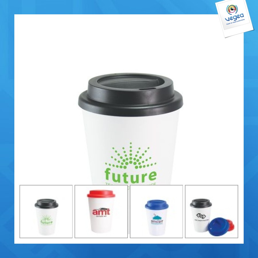 Tasse personnalisée à café à emporter en plastique à double paroi 340ml/12oz **