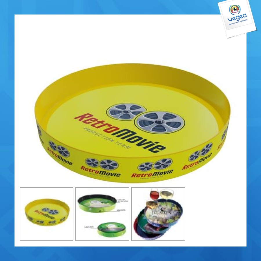 Plateau rond à bords relevés 34.5cm